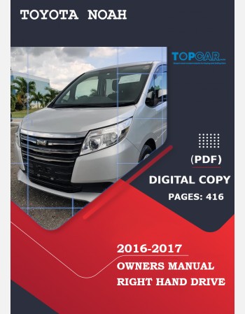 toyota noah 2016-2017 owners manual in english